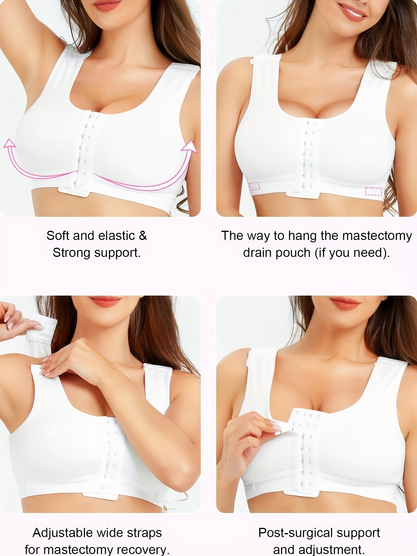 Front Buckle Bra - Comfy & Breathable Racer Back Sports Bra