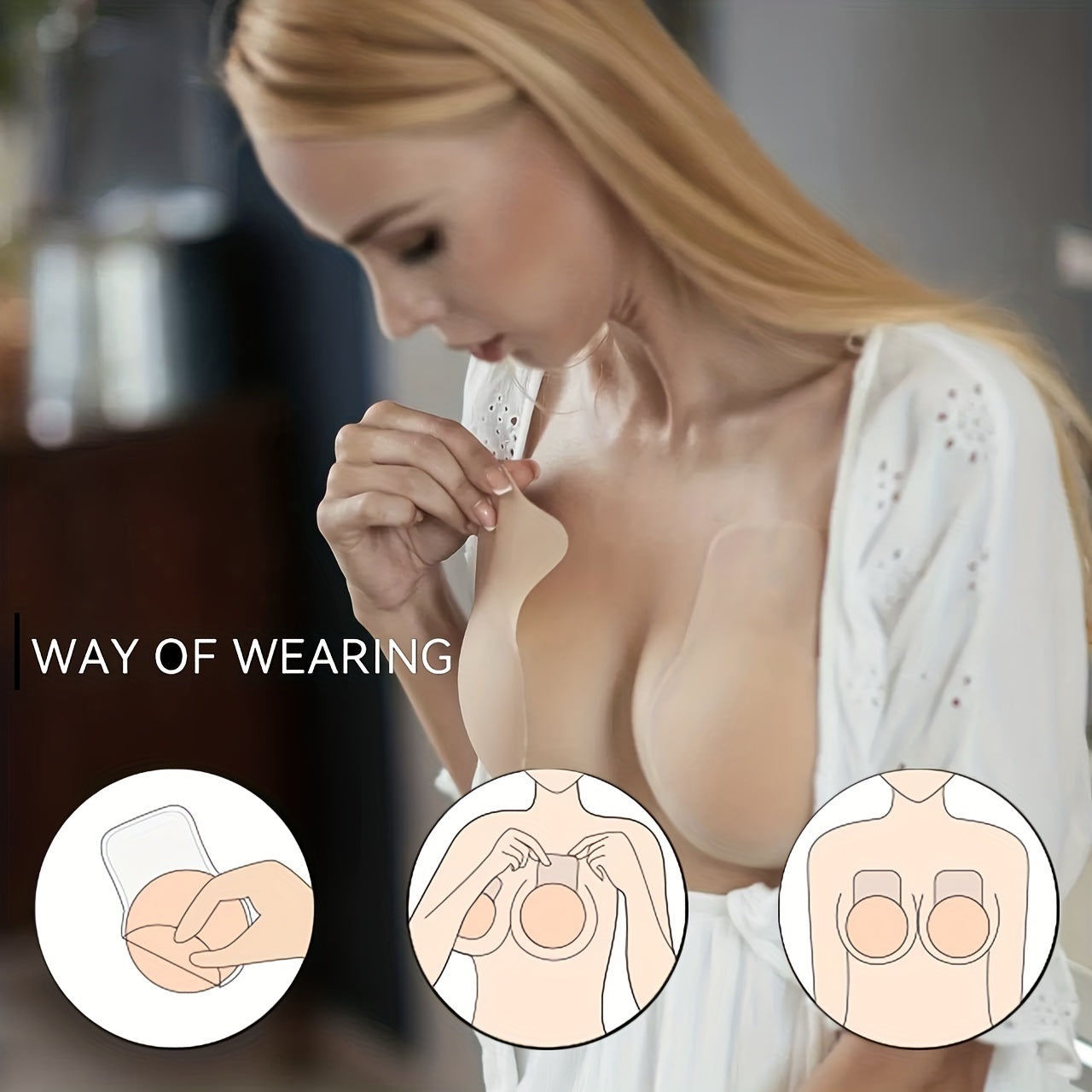 Lifting Silicone Nipple Covers, Invisible & Self-Adhesive