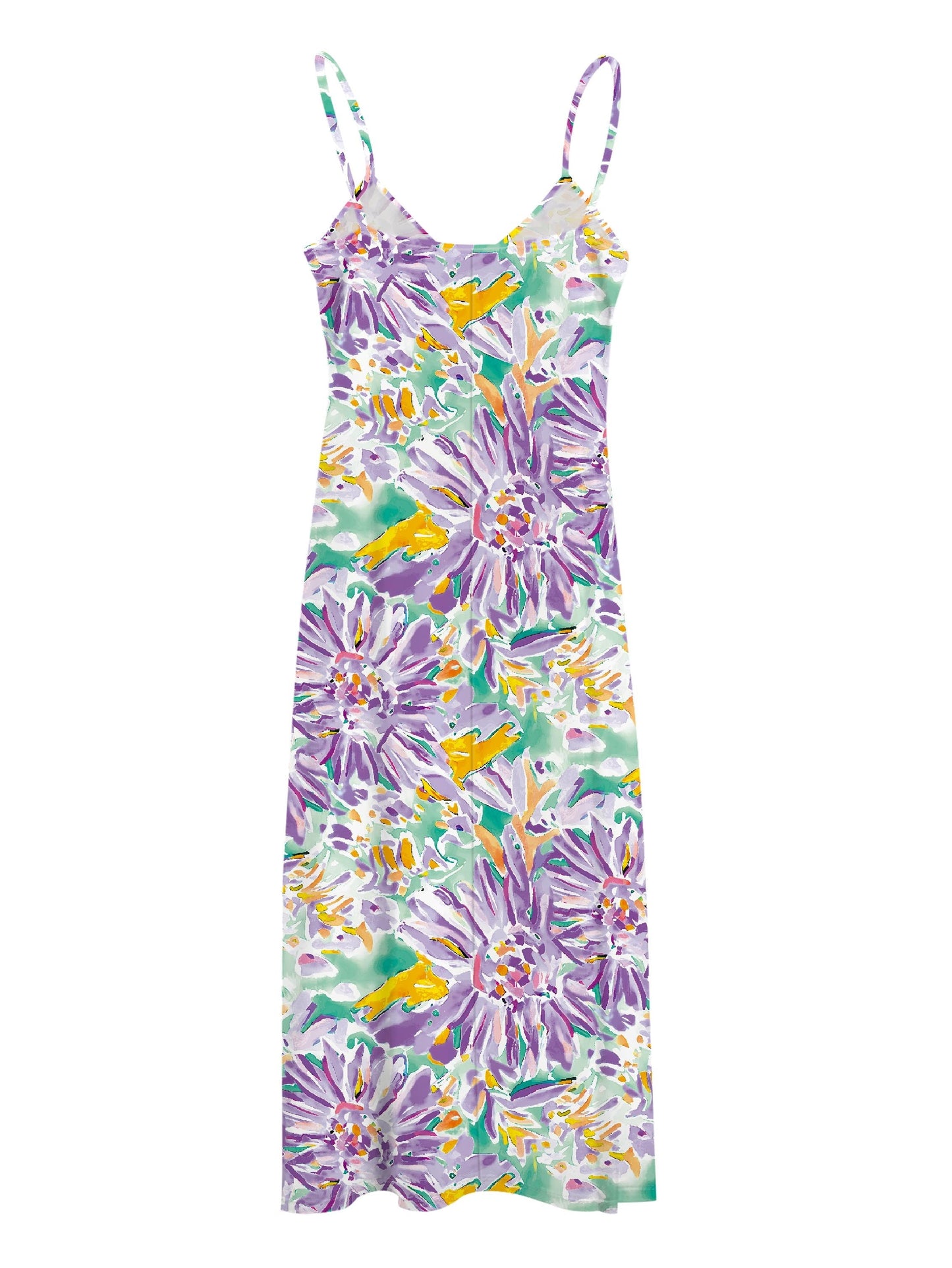 Women's Floral Spaghetti Strap Dress, Sleeveless Cami Style