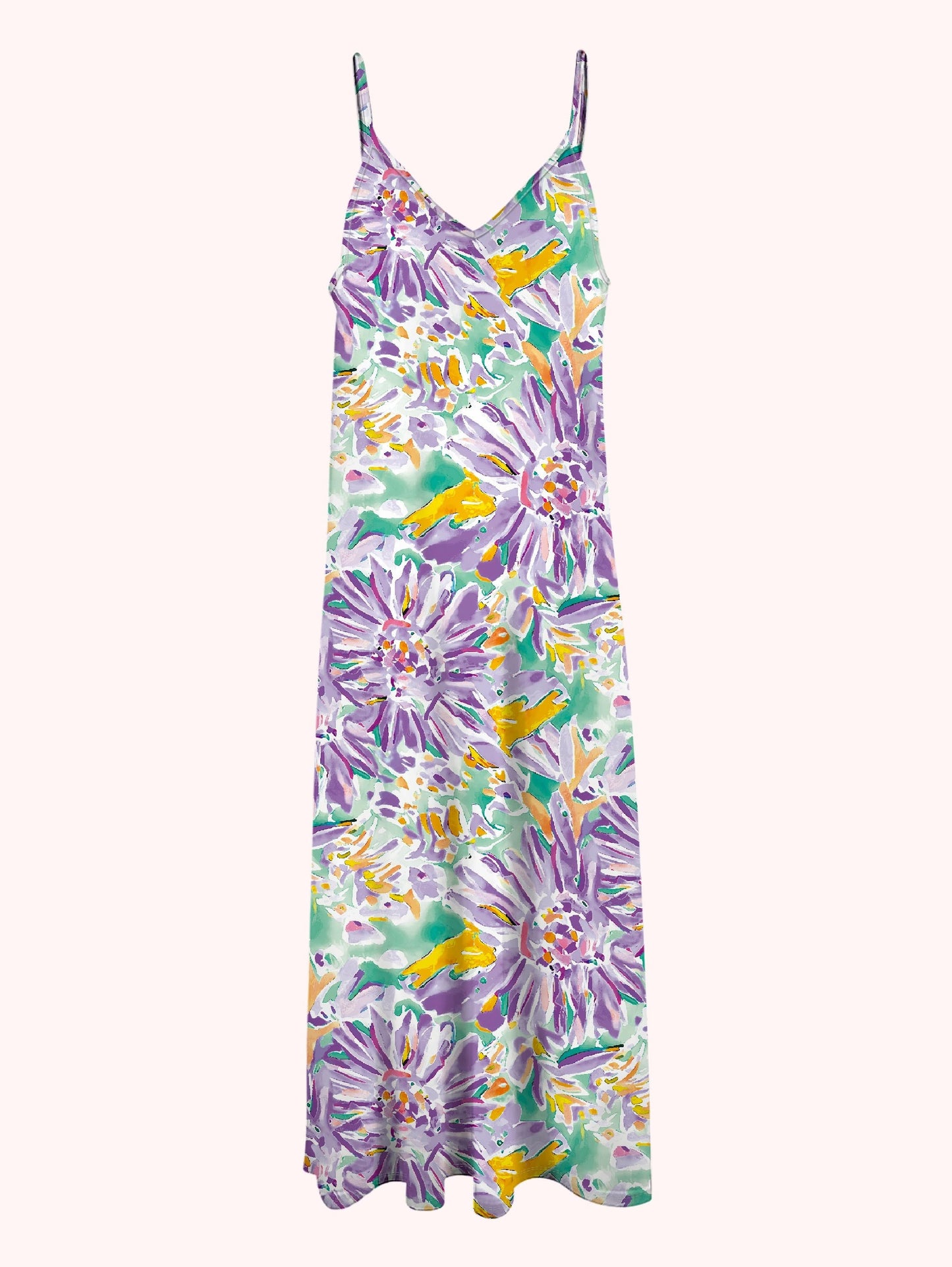 Women's Floral Spaghetti Strap Dress, Sleeveless Cami Style