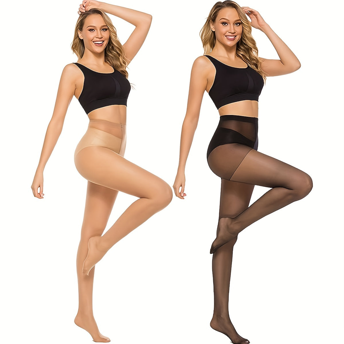 Women's High Waist Tights - 6 Pack