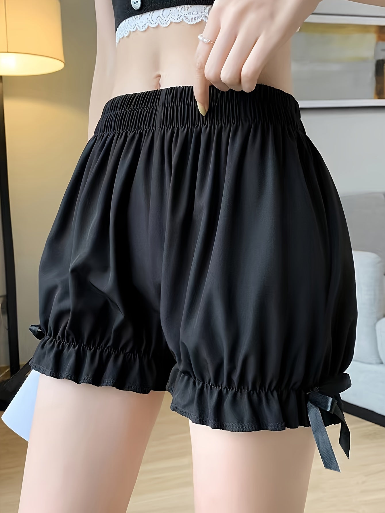 High Waist Bow Shorts, Comfy Sleep & Lounge Bottoms