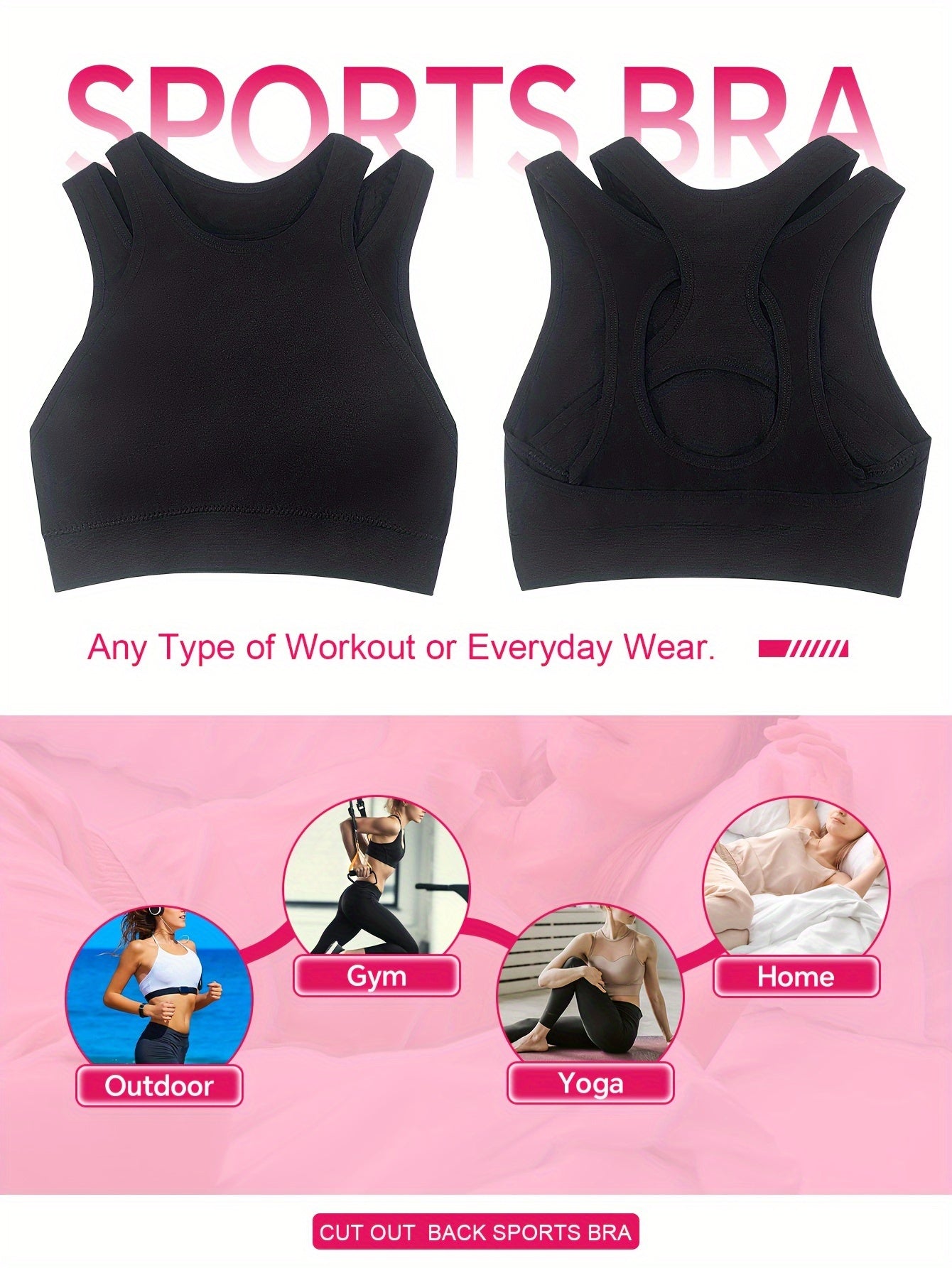 Simple Seamless Sports Bra - Comfy & Breathable Shockproof Design