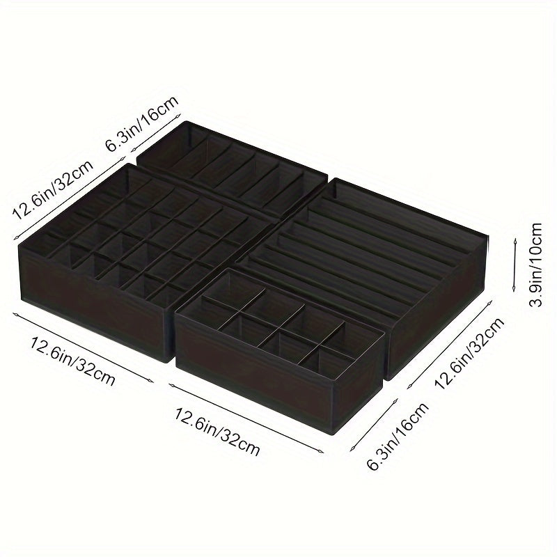 4 صناديق تخزين قابلة للطي للملابس الداخلية والجوارب والأوشحة