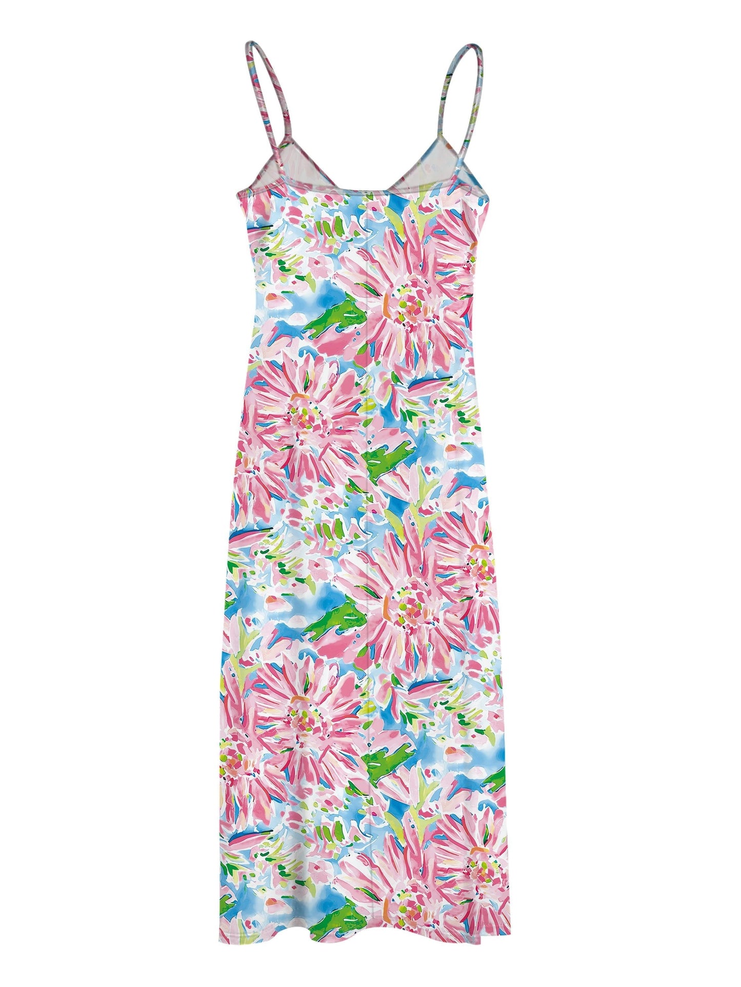 Women's Floral Spaghetti Strap Dress, Sleeveless Cami Style