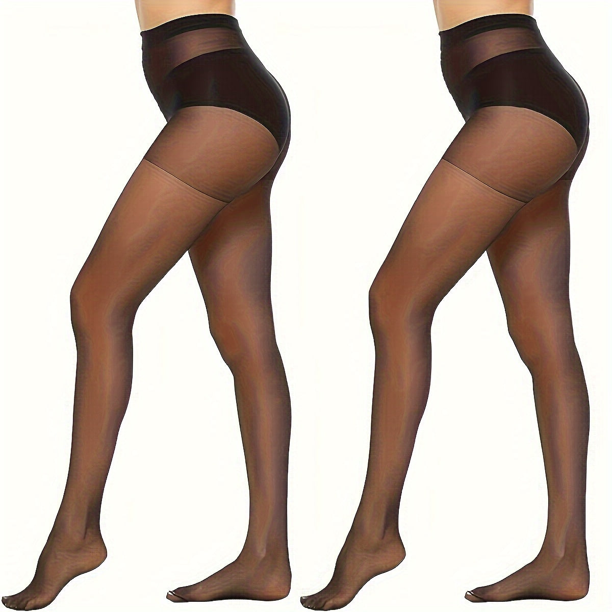 High Waist Sheer Tights, Slim & Comfortable, 6 Pairs