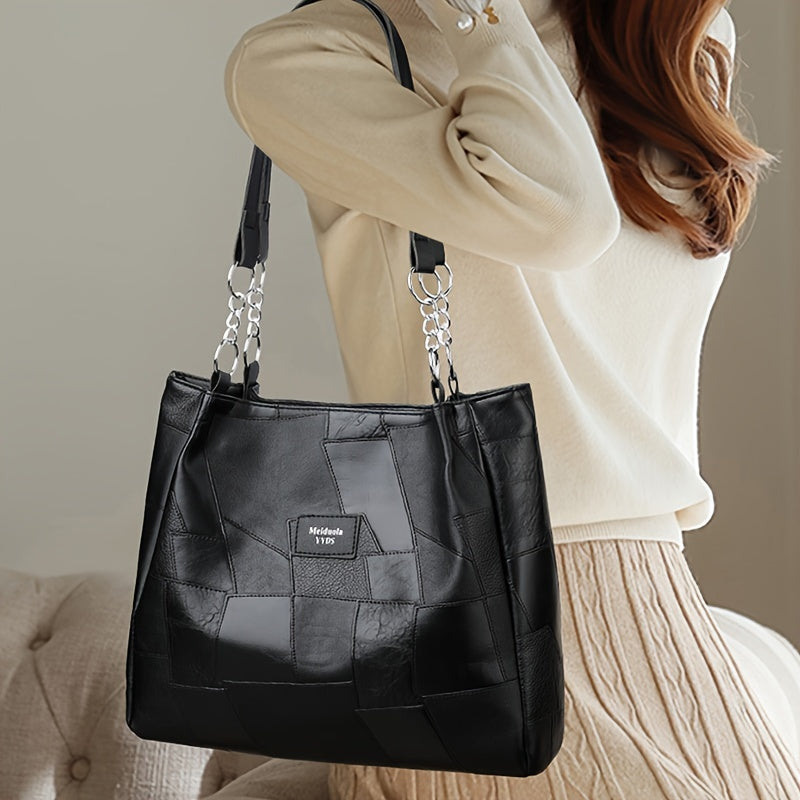 Elegant Women's Large Capacity Tote Handbag, Work & Travel Shoulder Bag