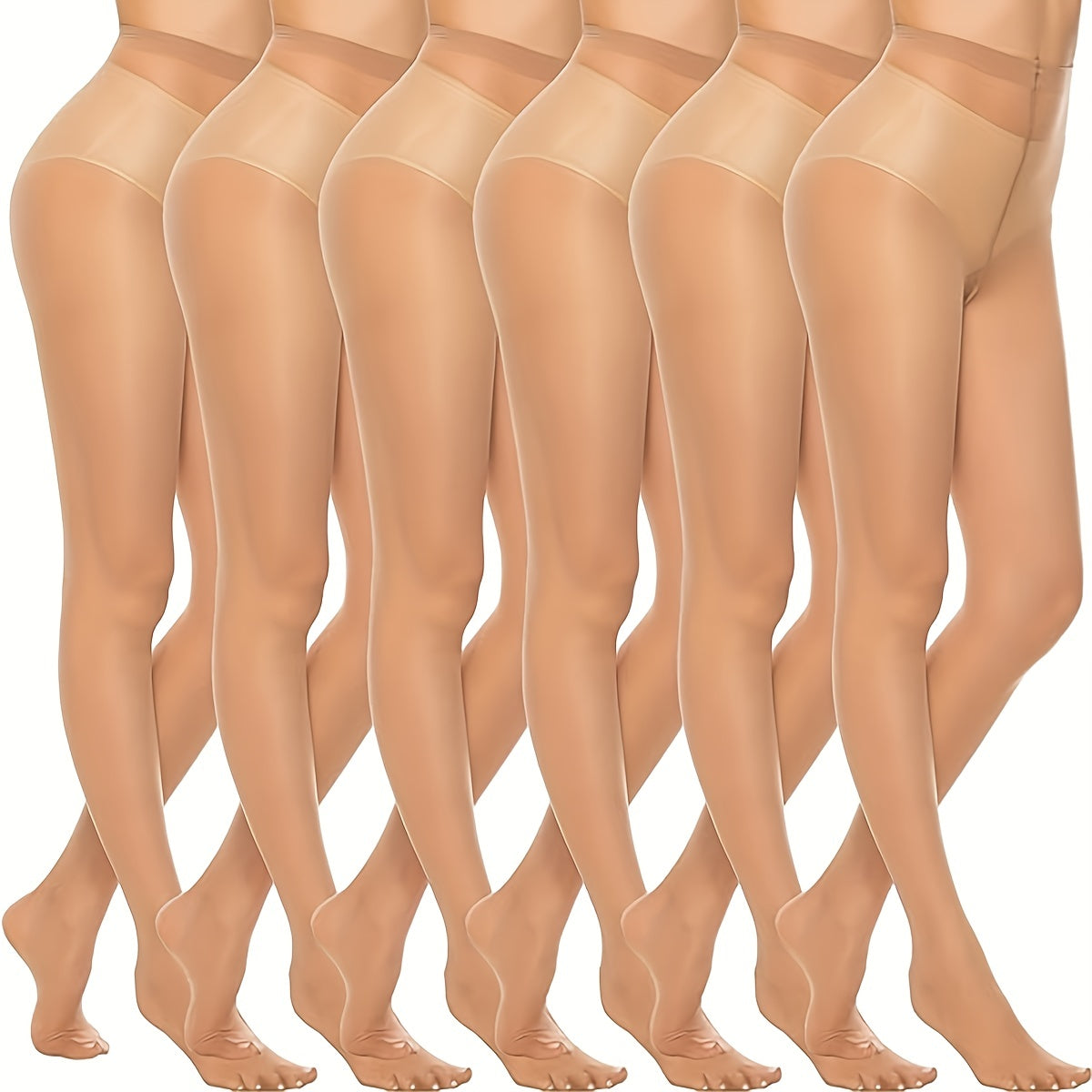 Women's High Waist Tights - 6 Pack