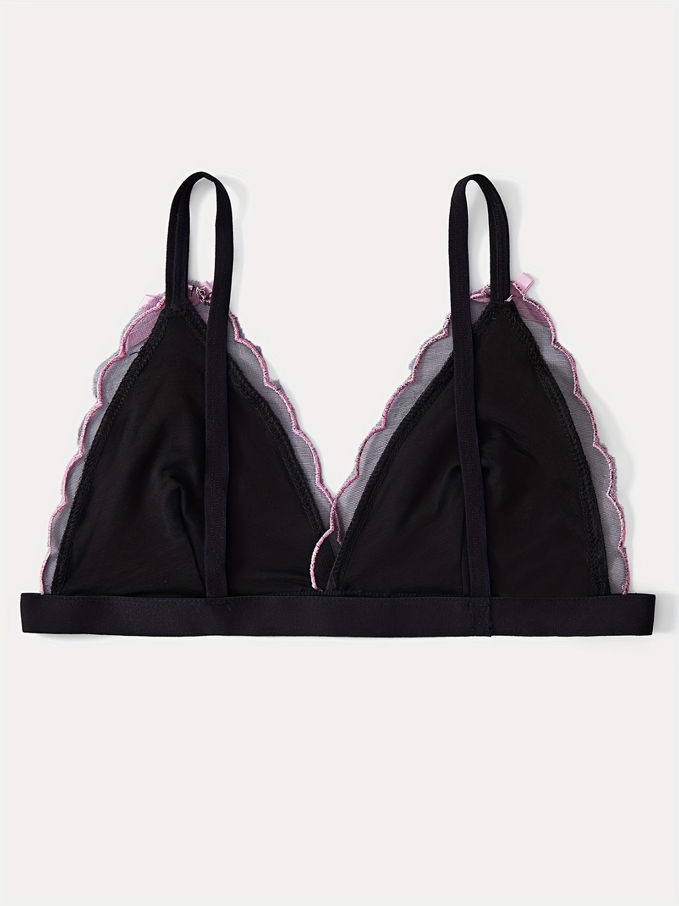 Sexy Lace Bralette & Thong Set - Quick-Drying, Black & Pink