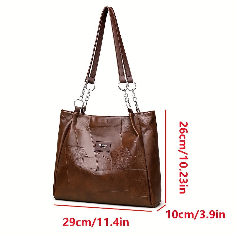 Elegant Women's Large Capacity Tote Handbag, Work & Travel Shoulder Bag