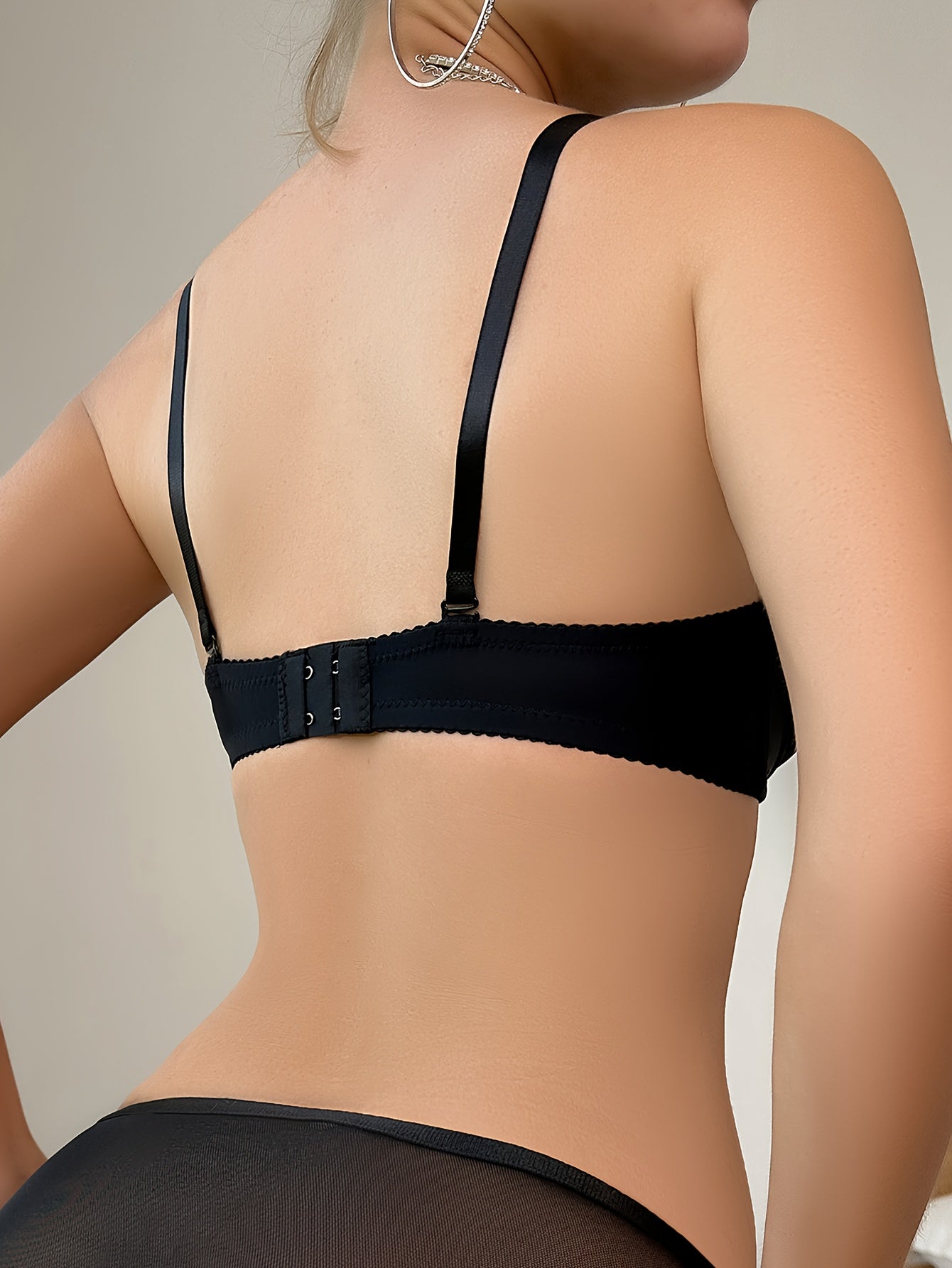 Underwire Bra with Bow Decor and Scallop Trim, Sexy & Comfy