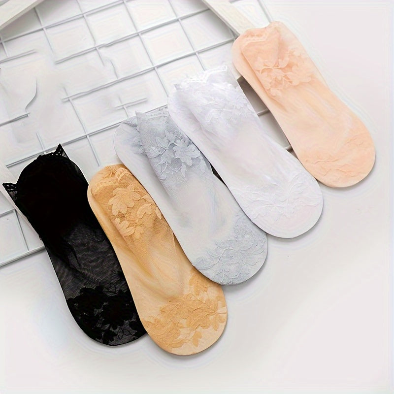 Lightweight & Breathable Sheer Lace Socks for Women