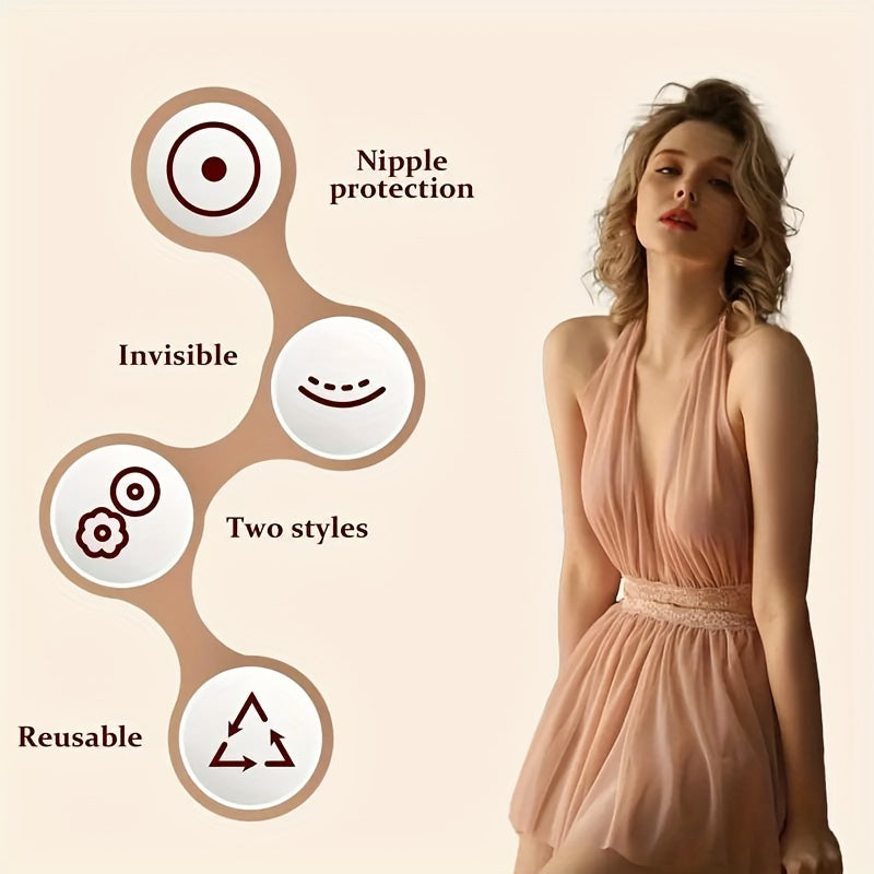 10-Pack Seamless Silicone Nipple Covers, Reusable & Invisible