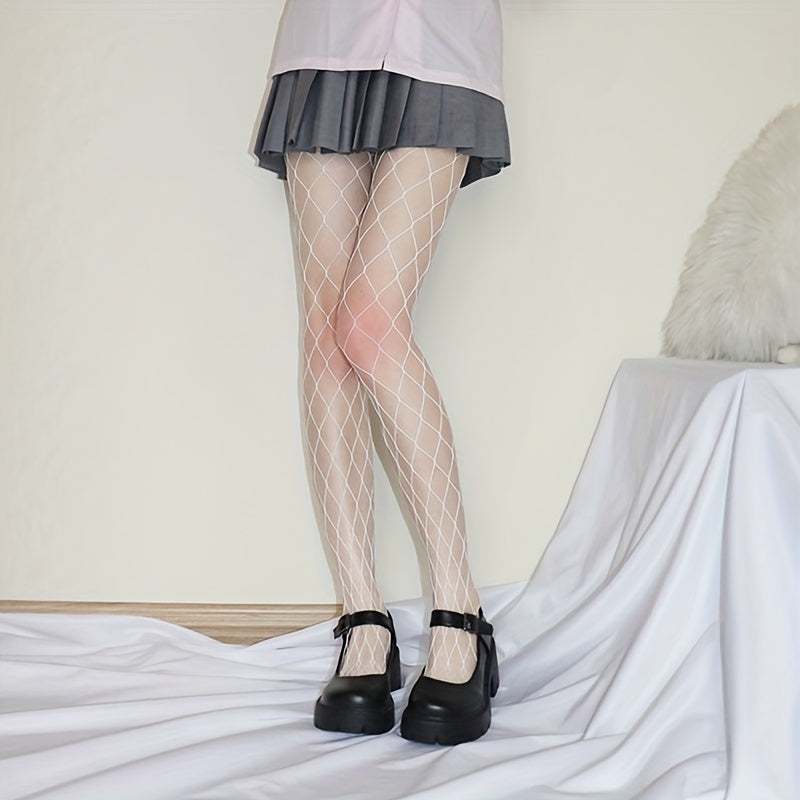 Women's Diamond-Pattern Fishnet Tights