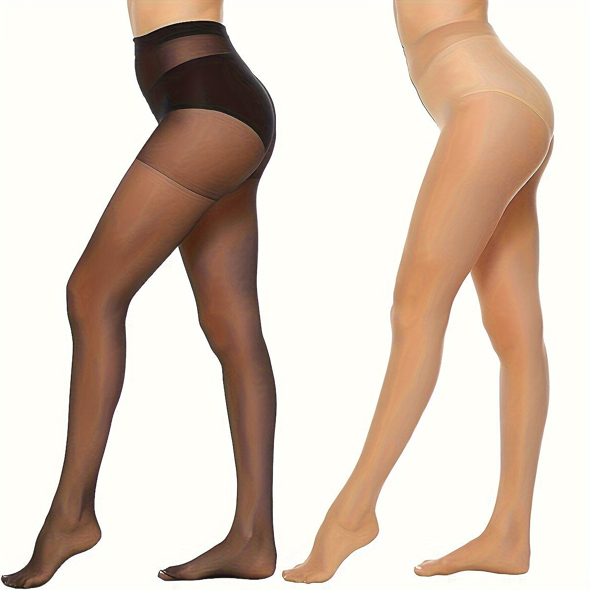 High Waist Sheer Tights, Slim & Comfortable, 6 Pairs